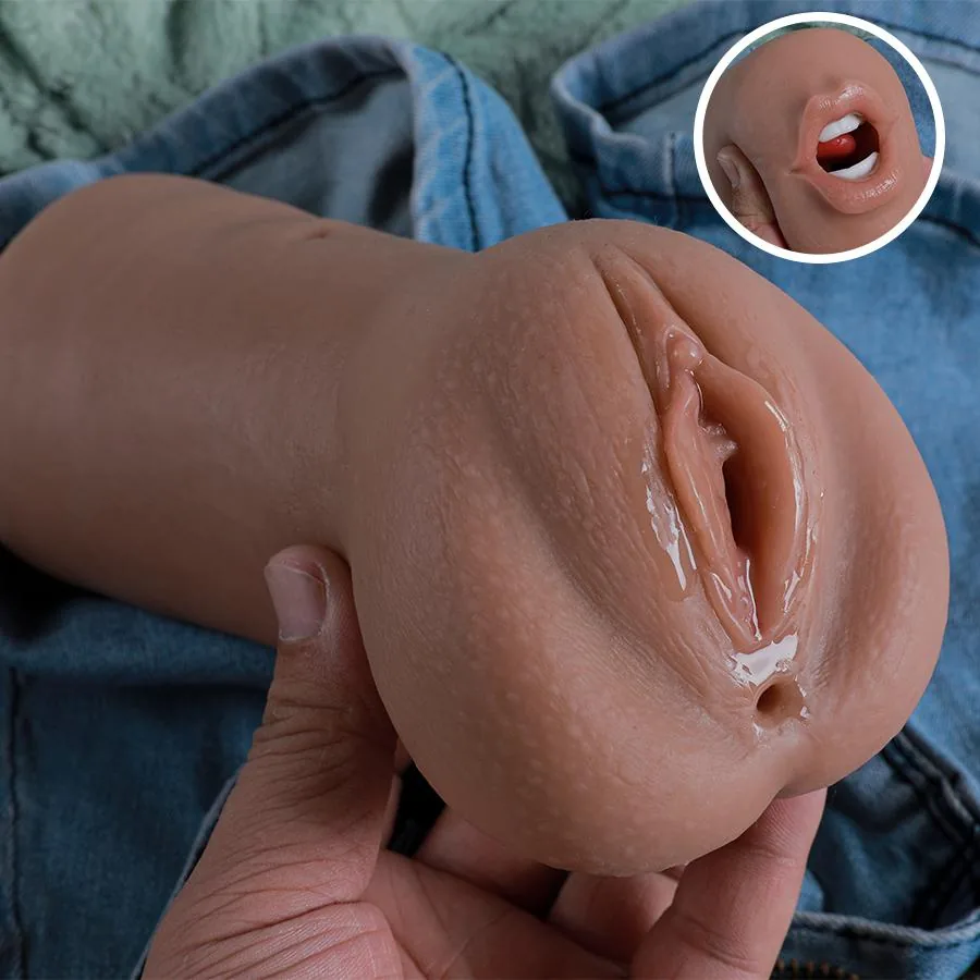 BIG PUSSY Lilac Çift Taraflı Gerçekçi Et Dokusunda Anal Oral ve Vajina Mastürbatör