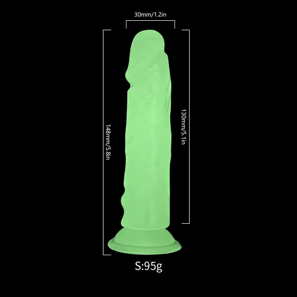 Eroshop Şeffaf Silikon Fosforlu Dildo 13 cm - Görsel 2