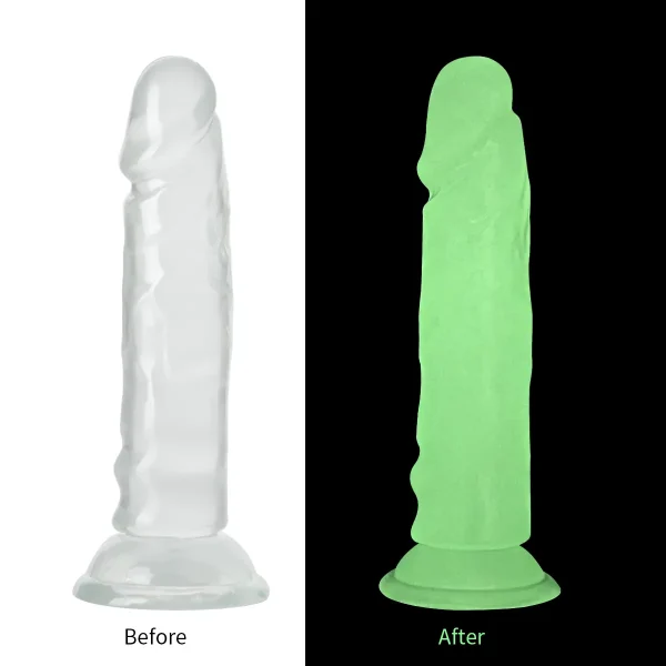 Eroshop Şeffaf Silikon Fosforlu Dildo 13 cm - Görsel 3