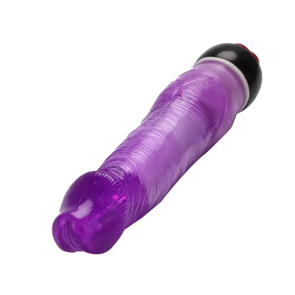 Güçlü Titreşimli Jel Dokulu Klasik Vibratör Penis 21 CM - Mor - Görsel 4