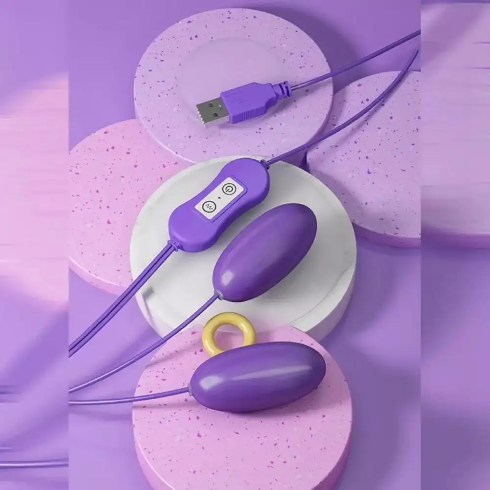 Double Vibrating Eggs Usb Girişli Kegel Egzersiz Vajina Anal Orgazm Topu - Görsel 3