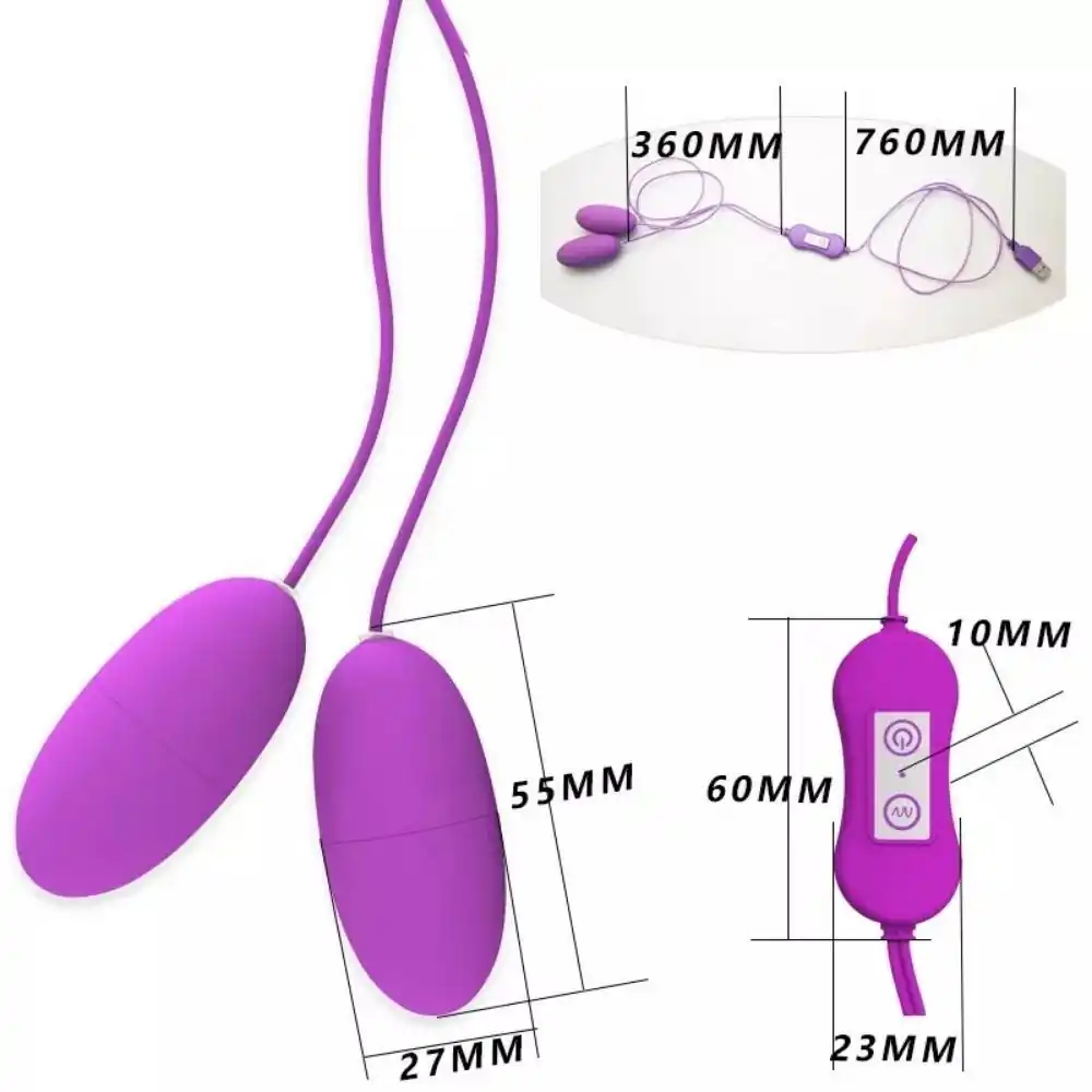 Double Vibrating Eggs Usb Girişli Kegel Egzersiz Vajina Anal Orgazm Topu - Görsel 5