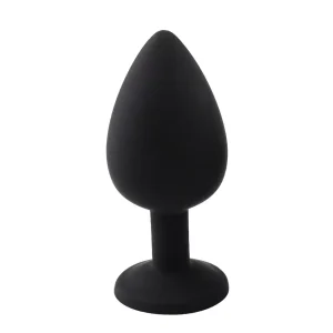 Elmas Taşlı Silikon Kaplı Anal Plug M Orta Boy