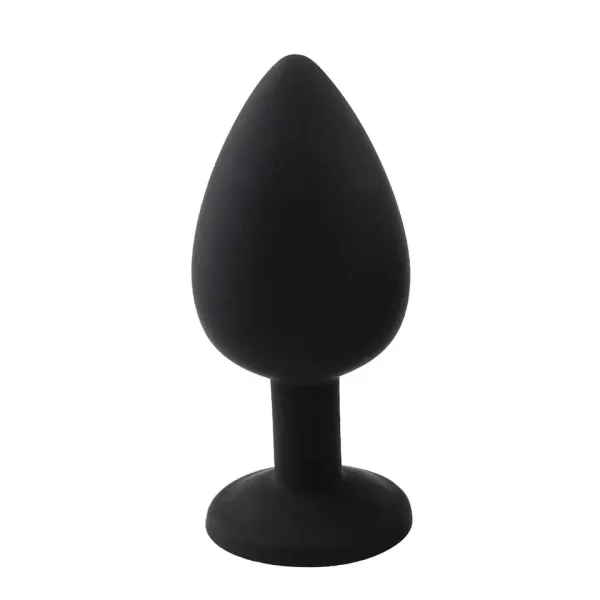 Elmas Taşlı Silikon Kaplı Anal Plug M Orta Boy