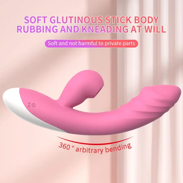 Emişli Curved Rabbit Vibratör Pembe - Görsel 3