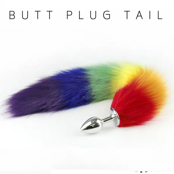 Eroshop Tilki Kuyruk Anal Plug Rainbow - Görsel 2