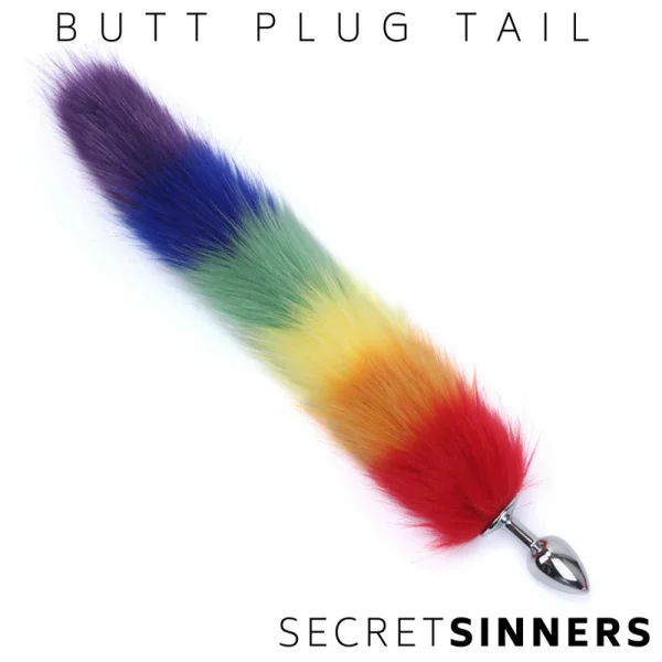 Eroshop Tilki Kuyruk Anal Plug Rainbow - Görsel 3