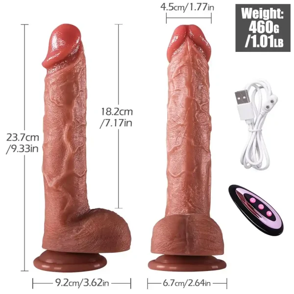 Isıtmalı İleri Geri Hareketli ve Rotasyonlu Gerçekçi Damarlı Yapay Penis Vibratör