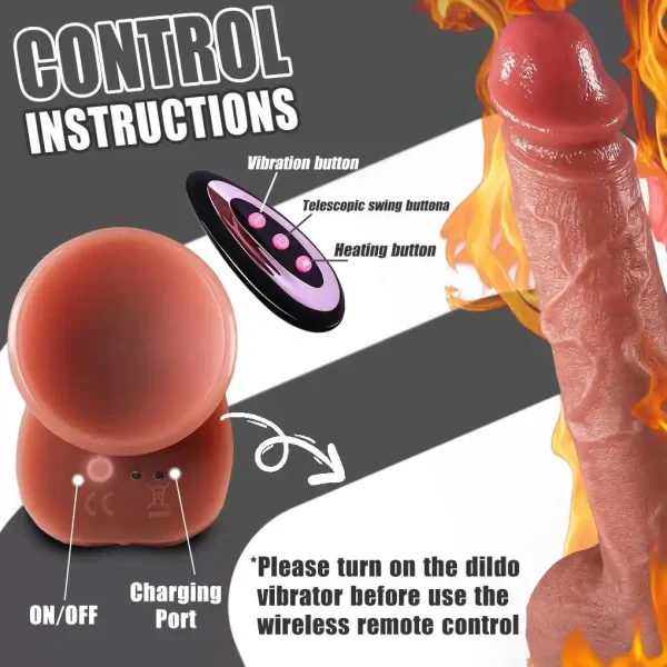 Isıtmalı İleri Geri Hareketli ve Rotasyonlu Gerçekçi Damarlı Yapay Penis Vibratör - Görsel 2