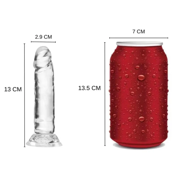 Jel Dokuda Testissiz Ultra Yumuşak Şeffaf Mini Yapay Penis 13 CM - Görsel 3