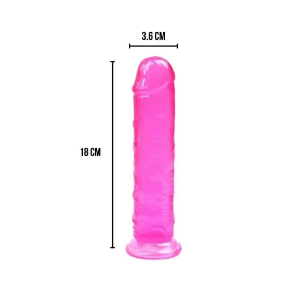 JELLY DILDO Ultra Yumuşak Dokulu Dildo Testissiz Jel Dokulu Realistik Penis 18 CM - Görsel 2
