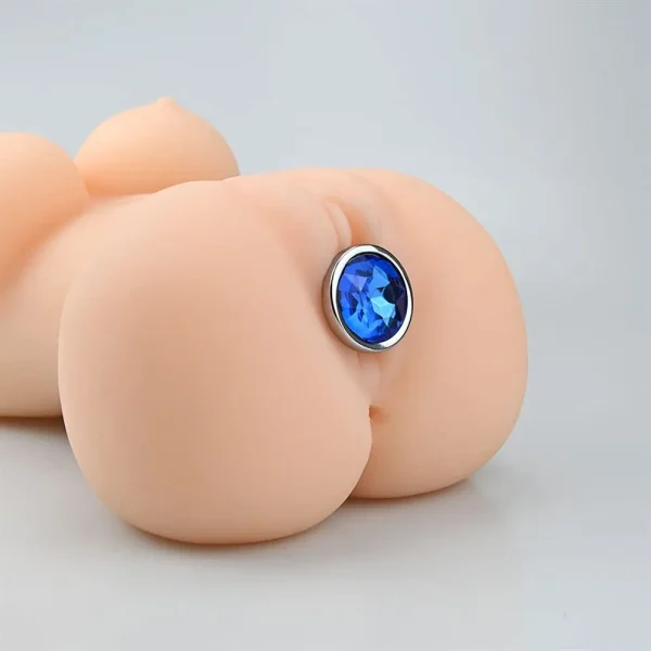 Mücevher Taşlı Orta Boy Paslanmaz Çelik Anal Tıkaç - Görsel 3