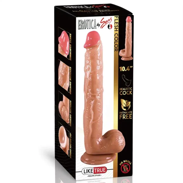 Realistik Dokuda Damarlı Dildo Vantuzlu Büyük Boy Gerçekçi Yapay Penis 27 CM - Görsel 2