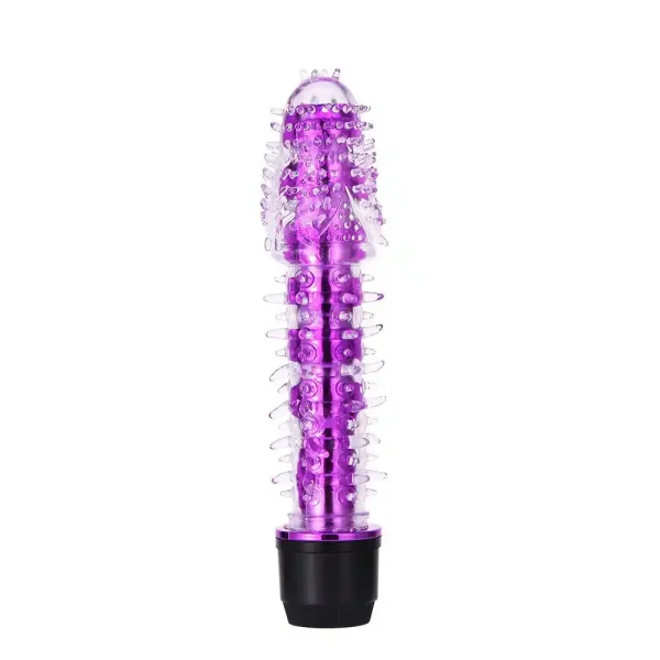 Titreşimli Yumuşak Dokulu Tırtıklı Jel Vibratör Penis - Mor